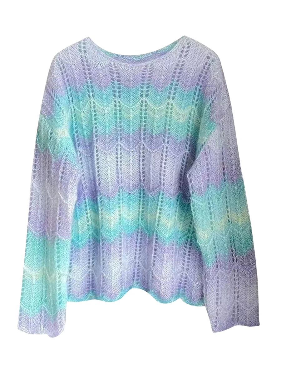 

Fairycore y2k Knitted Sweater for Women Vintage Long Sleeve Rib Knit Pullover Top 2000s Retro Grunge Cottage Jumpers