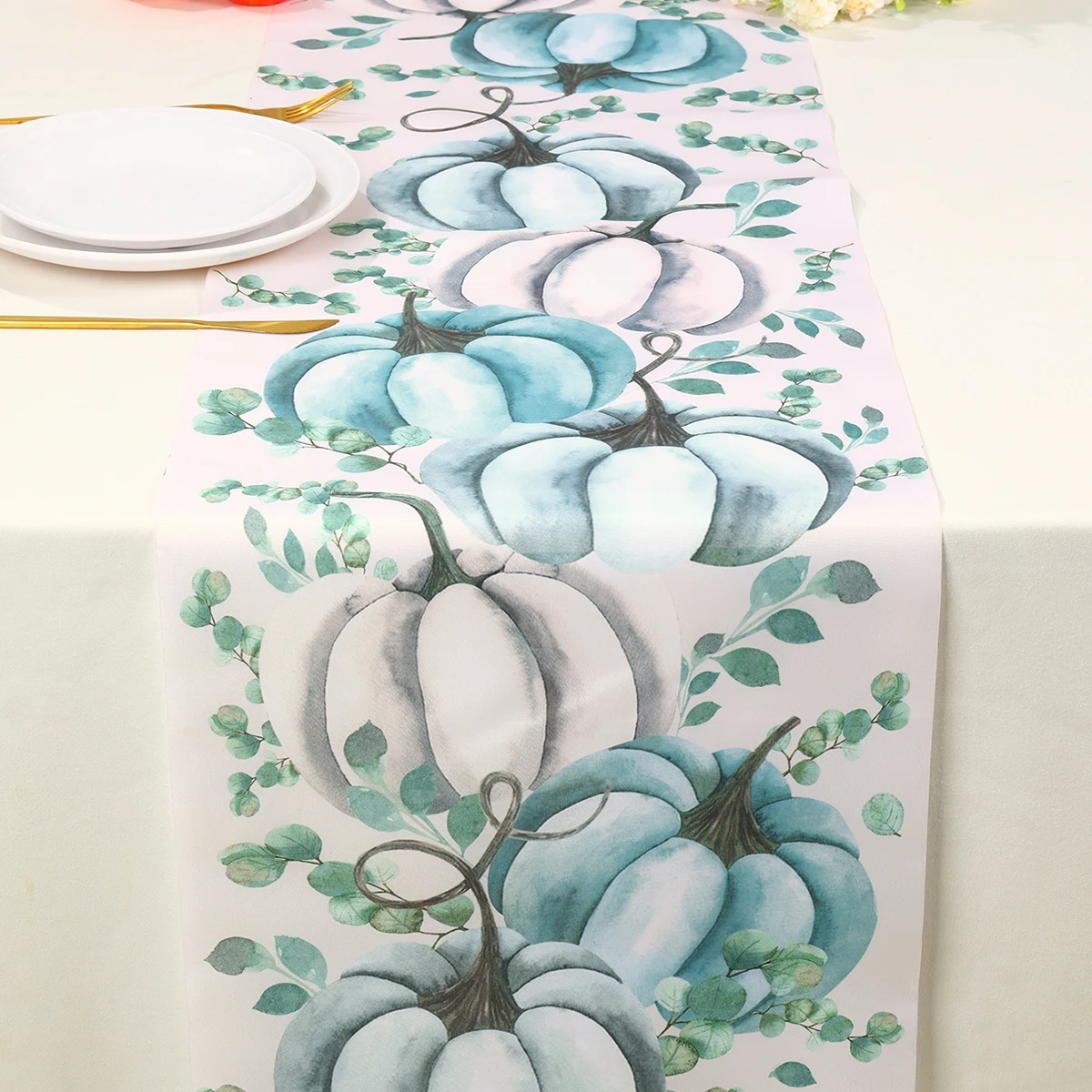 1 шт. синий стол в виде тыквы на День Благодарения флаг счастливая фотография