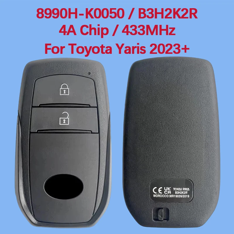

Оригинальный 2-кнопочный смарт-ключ CN007364 B3H2K2R для Toyota Yaris 2020, дистанционное управление, чип 4A, 433/434 МГц