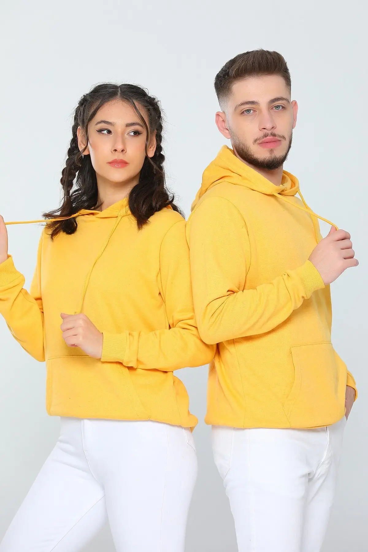 

Women's Sweatshirt Yellow Dear Combination Hoodie Raised Basic Hoodies Fashion All Season New Pullovers Fleece lovers Fleece