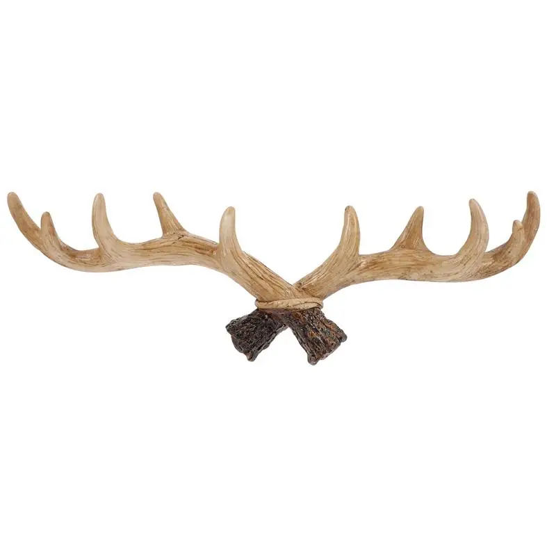 

Vintage Resin Antler Key Hook/Holder Wall Mounted Cap Coat Hanger/Rack Home Decorative Animal Deer Horn Wall Hook For Hanging