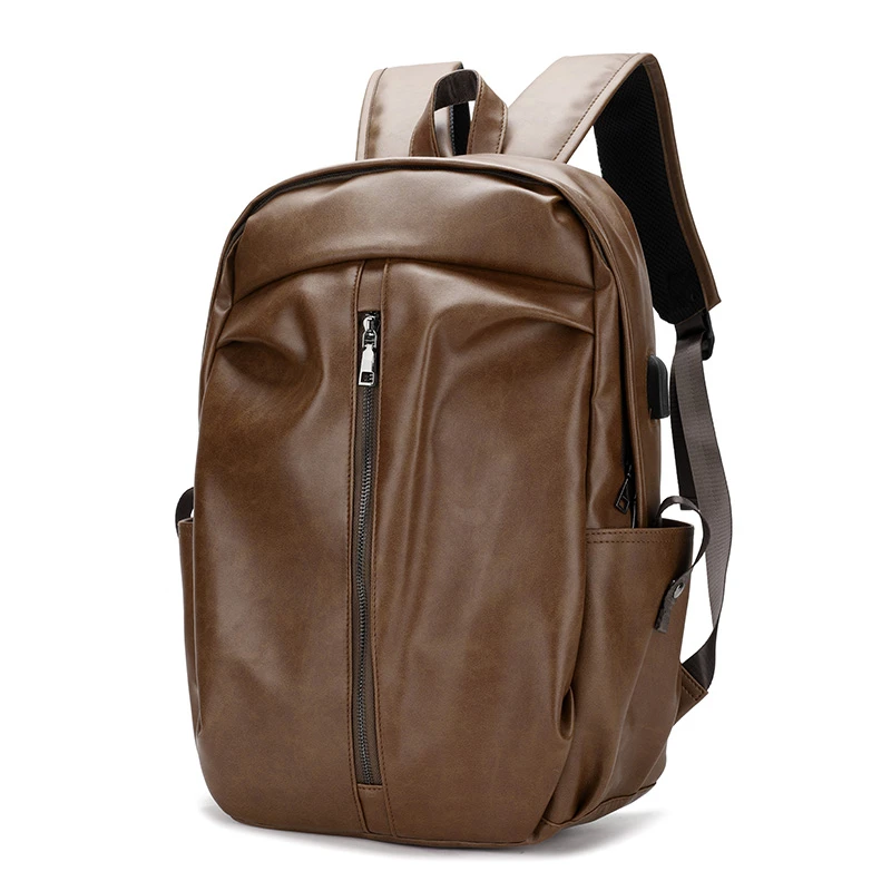 

Retro PU Leather Backpack For Men Trend 2022 New British Business USB Laptop Back Pack Casual Teens Student School Back Bag Male