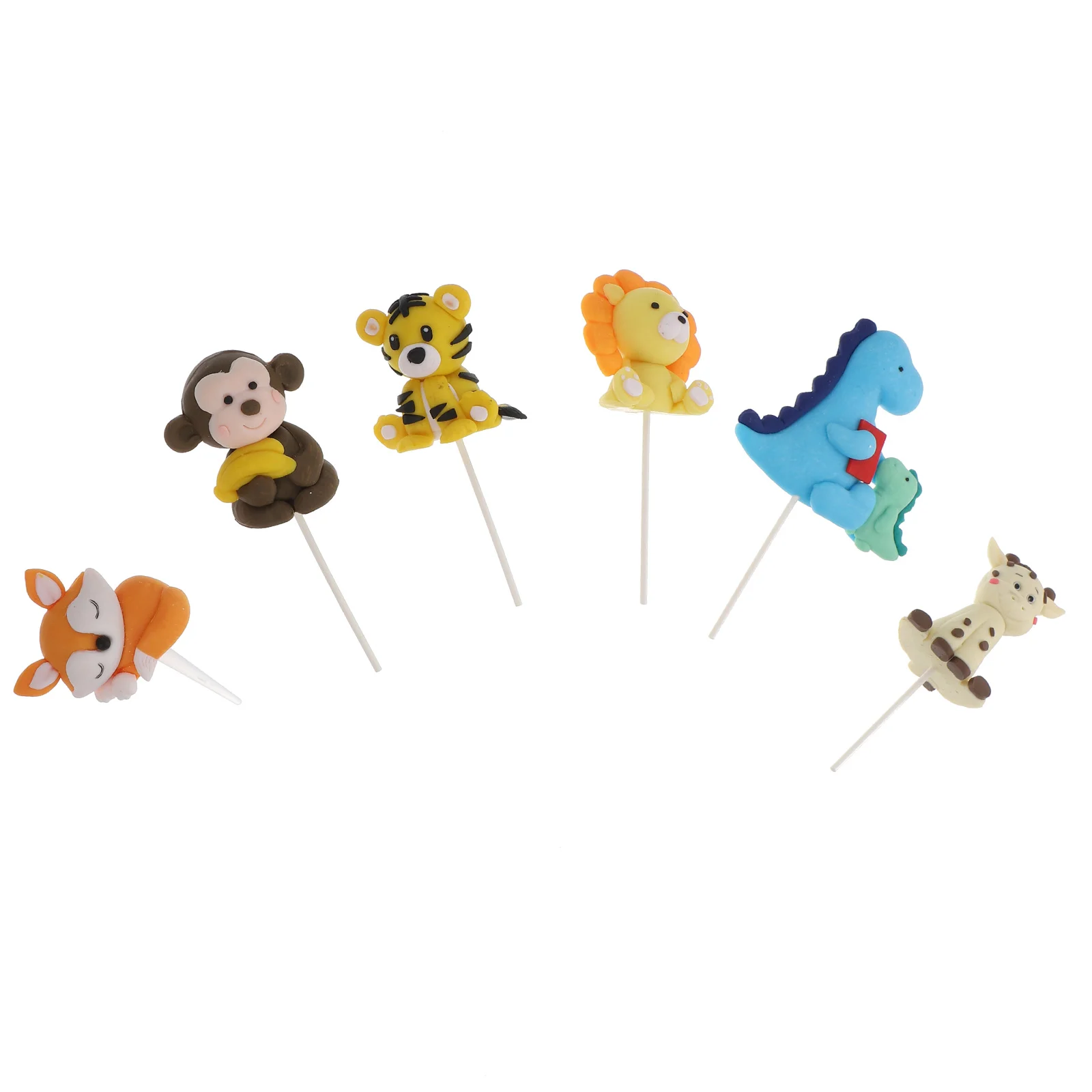 

6Pcs Durable Decorative Animals Cartoon Cake Decorations