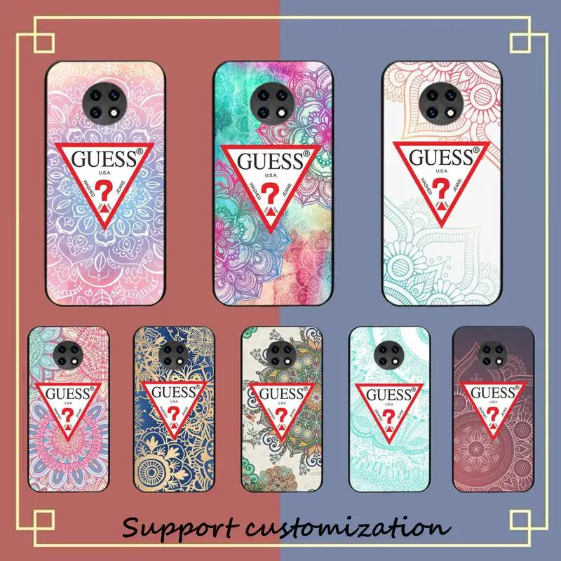 

Fashion Brand Guess Retro Mandala Flower Phone Case For Xiaomi Redmi Note8A 7 5 Note8pro 8T 9Pro note 6pro Capa