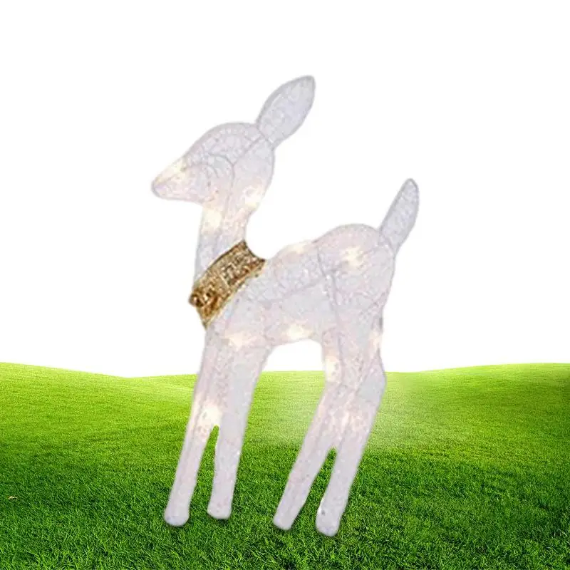 

Outdoor Lighted Christmas Deer Christmas Reindeer Glitter Winter Decorations Stake Lights For Outdoor Holiday Lighted Reindeer