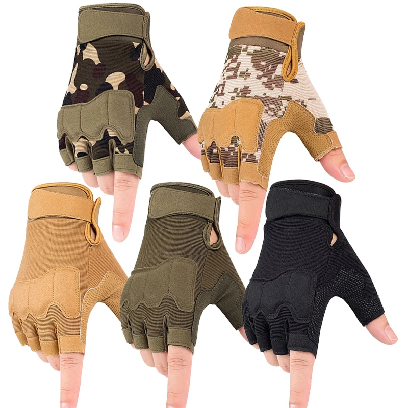Outdoor Sports Tactical Gloves Men's And Women's Half-finger Non-slip Anti-cutting Riding