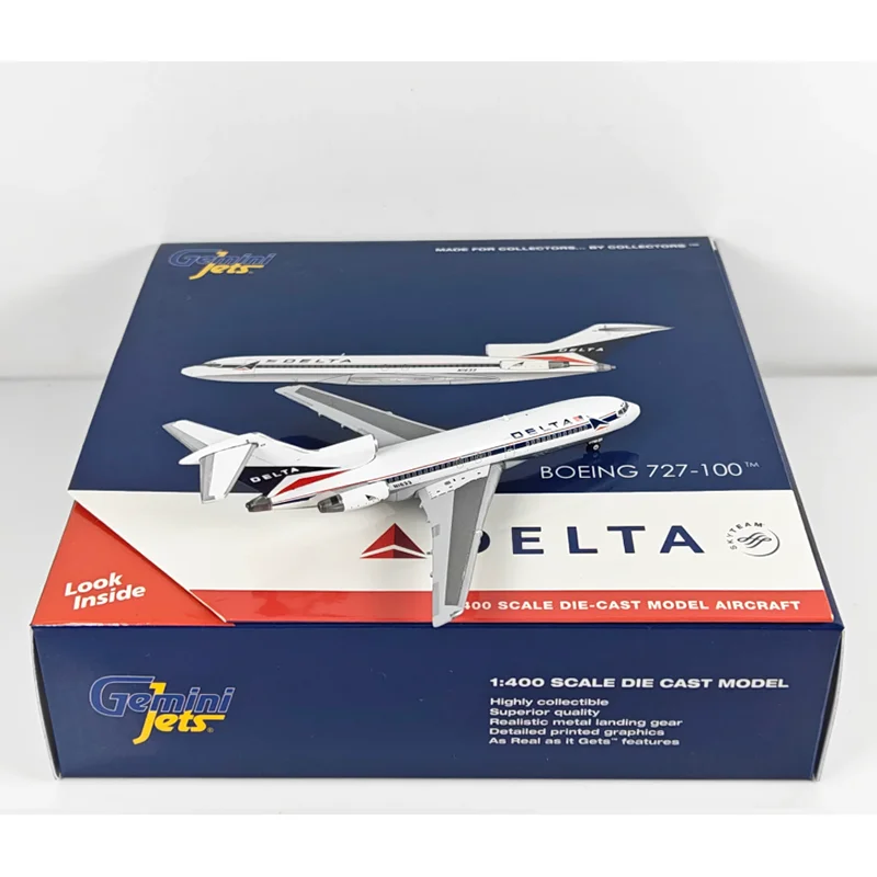 Фото Коллекционная декоративная модель самолета GeminiJets Delta Air Lines B727-100 N163 в масштабе 1:400 из литого сплава №4