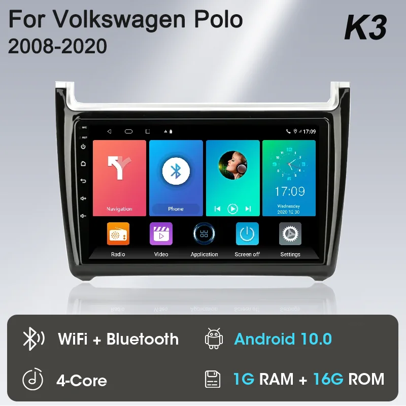 

Автомагнитола на Android 12 для Volkswagen VW polo 5 Седан 2008 - 2020 мультимедийный плеер стерео GPS DVD 2 Din головное устройство 4G