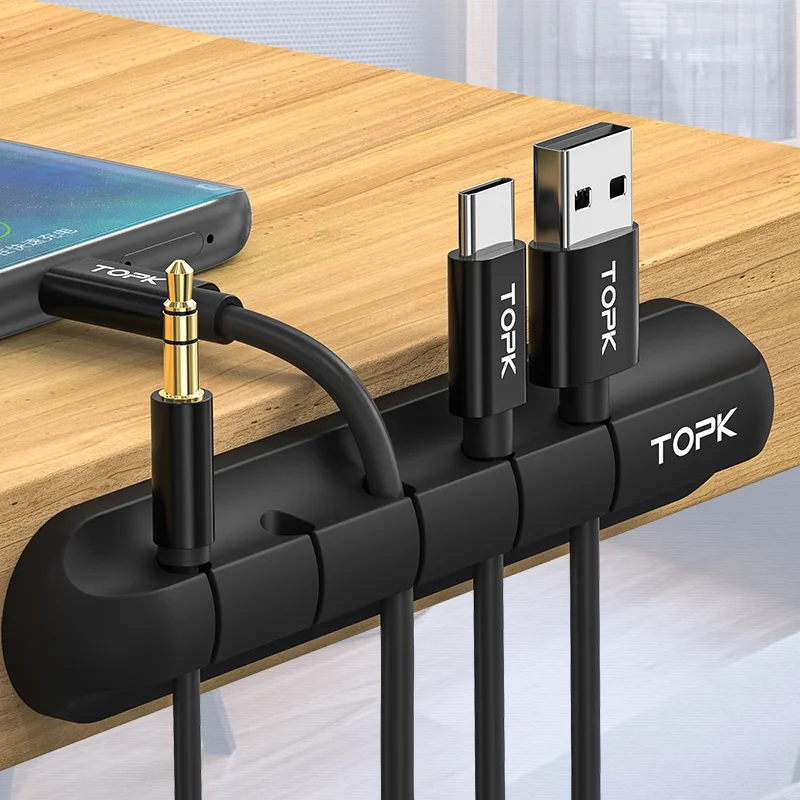 

TOPK computer desktop car line hub data cable storage organizer desktop organizer mouse charging cable earphone clip