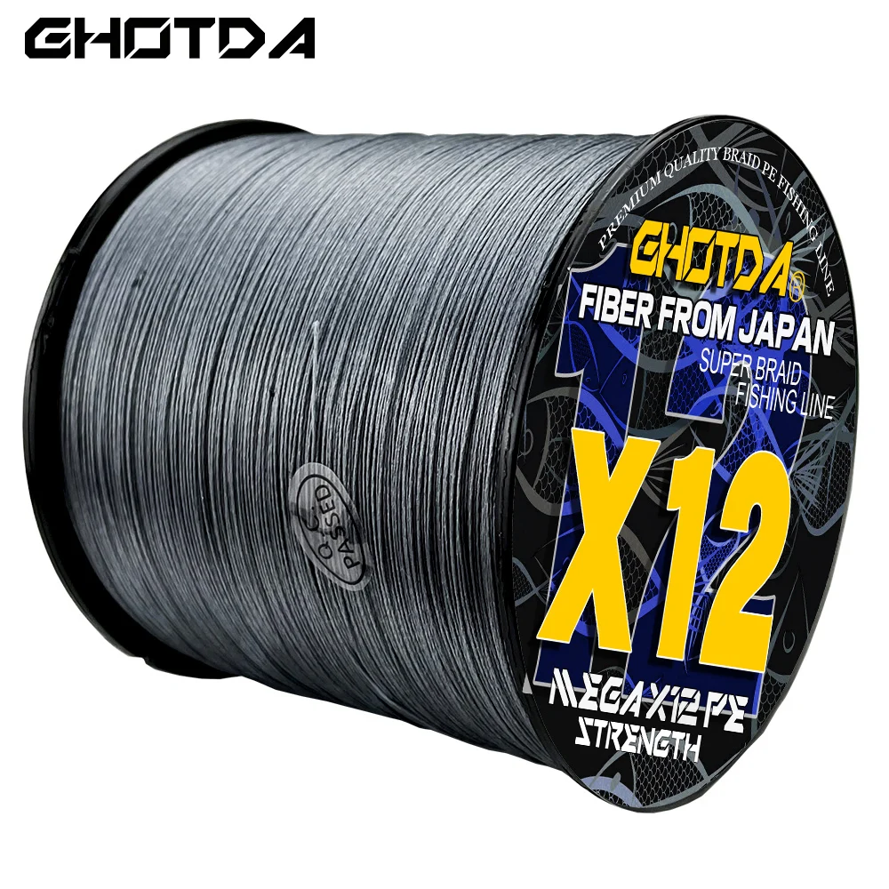 

GHOTDA Power Jigging PE Line Ocean Jig X12 Strands Braided Line Multi Color Fishing Line 1000m 500m Carp Fishing Fishing Goods