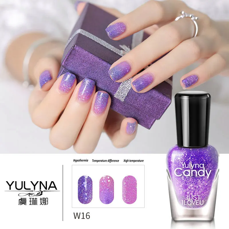 

1pcs Thermal Nail Polish Temperature Color Changing Water-based Nail Varnish Shimmer Nail Lacquer Long Lating Quick Drying