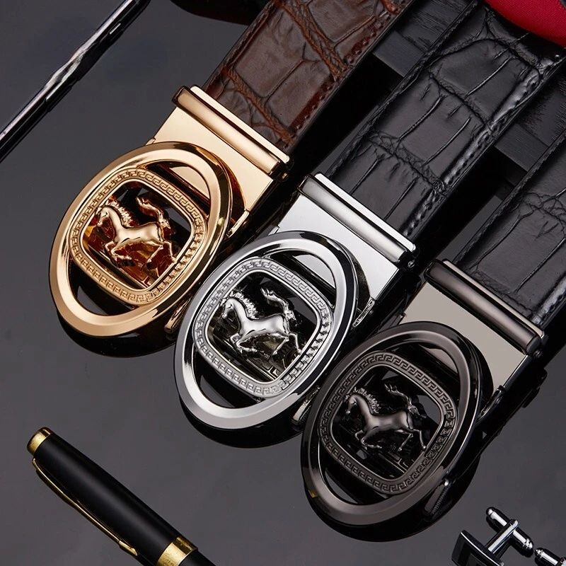 

Мужской кожаный ремень с пряжкой, черный деловой ремень из натуральной кожи, 2022