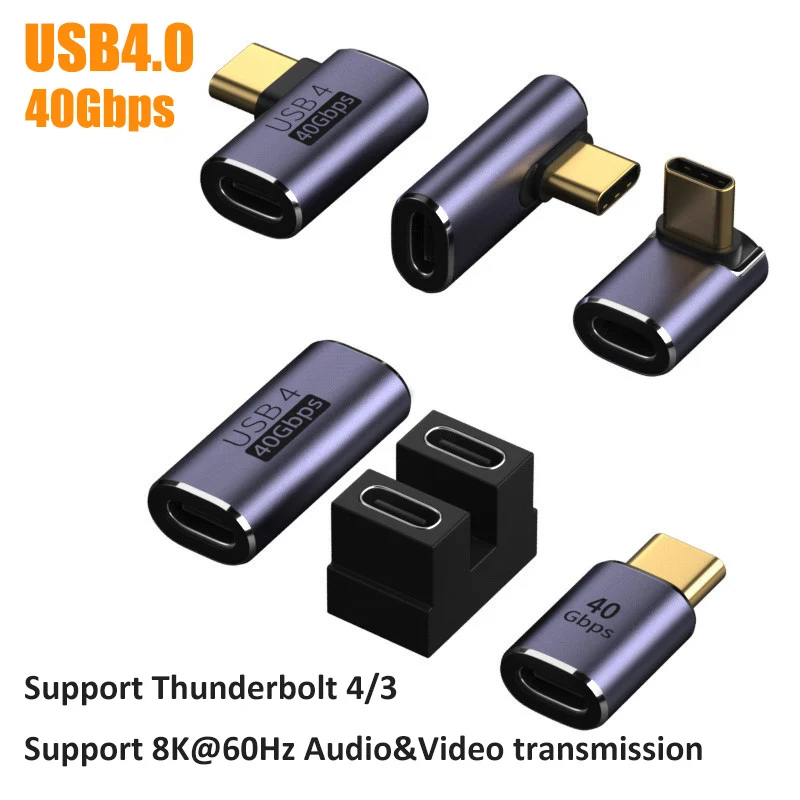 

USB4 Type C OTG Adapters 40Gbps 20V 5A PD 100W 8K@120Hz TypeC to USBC Converter Fast Charging Connector For Phone Macbook Laptop