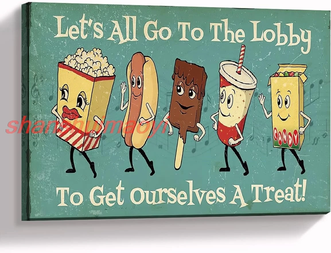 Жестяная вывеска Let's All Go To The Lobby Get Ourselves A Treat SHUI
