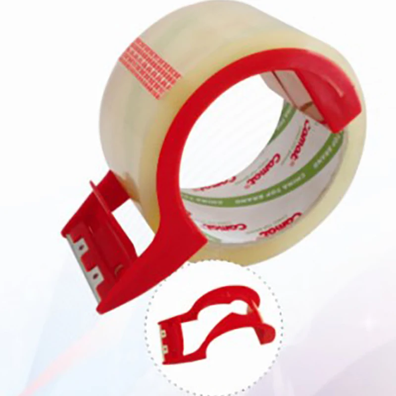 Dispensador de cinta adhesiva de 48mm, cortador de cinta, máquina de sellado de caja Simple, soporte de cinta conveniente, asiento de cinta de embalaje de plástico con dientes de hierro