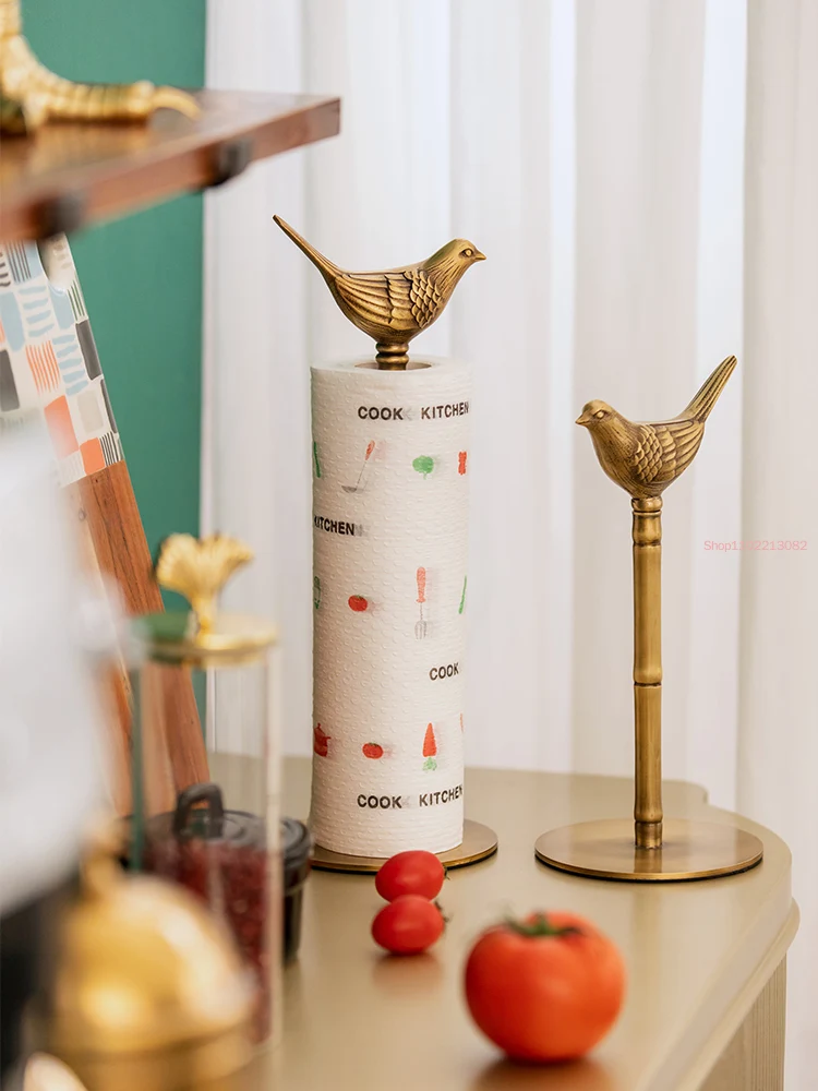 Латунный материал золотая птица держатель для бумажных полотенец кухонный рулон