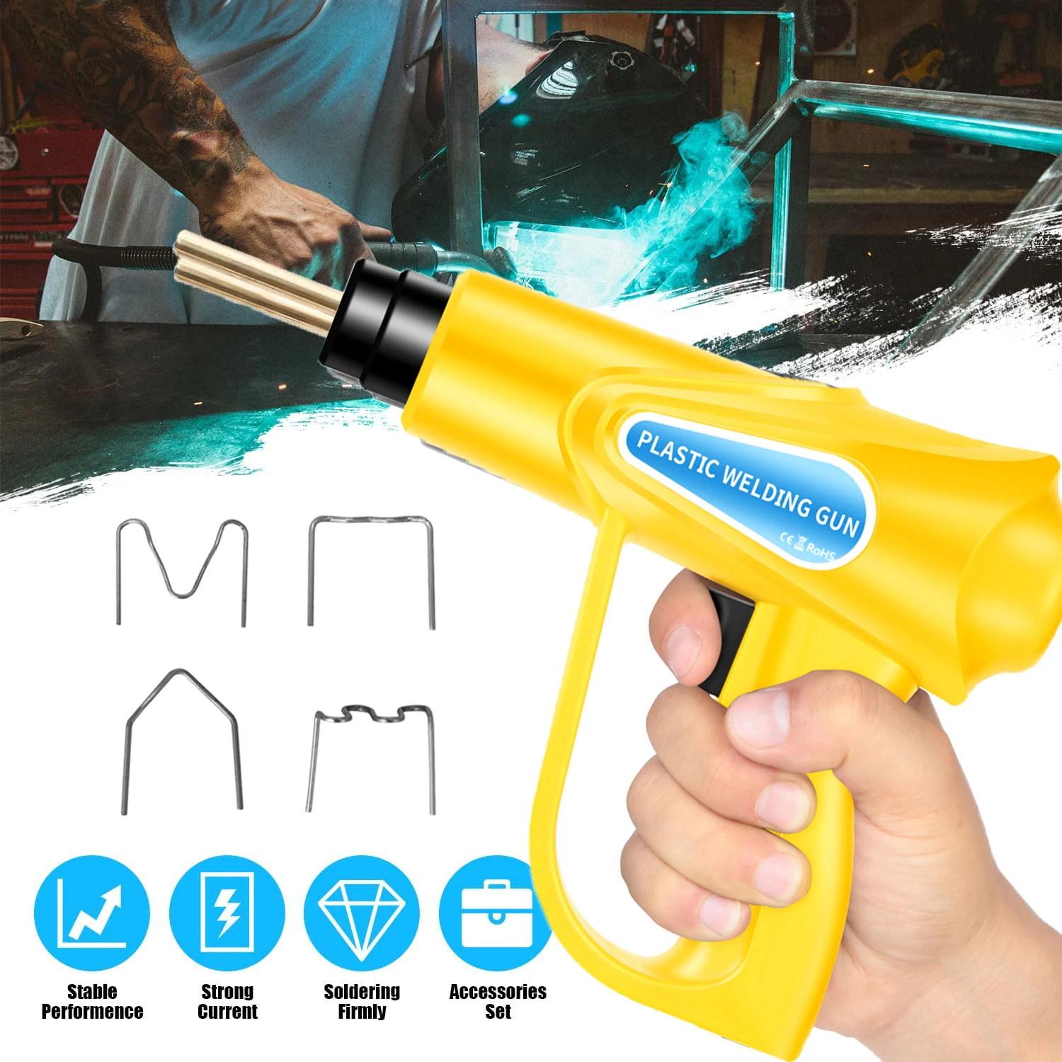 

Горячий Степлер пластиковый комплект сварочный автомобильный бампер ремонт с гвоздями/плоскогубцами сварочный аппарат паяльник гаражный ...