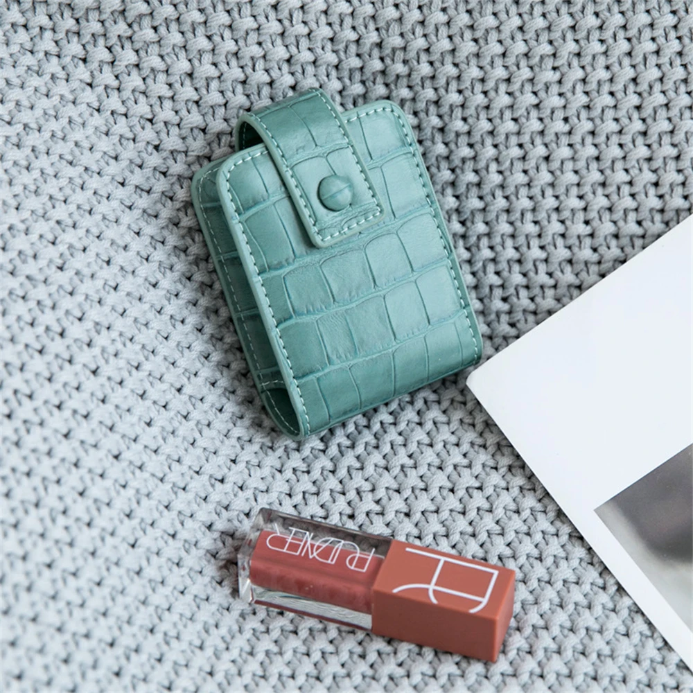 

Leather Storage Bag With Mirror Pouch Storage Practical And Portable Women Makeup Bag Pouch Storage Mini Cosmetic Bag Lipstick