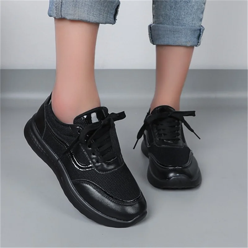 2023 Spring and Autumn New Casual Shallow Thick-soled Sneakers Fashion Lace-up Breathable Running Shoes Women's Vulcanize Shoes