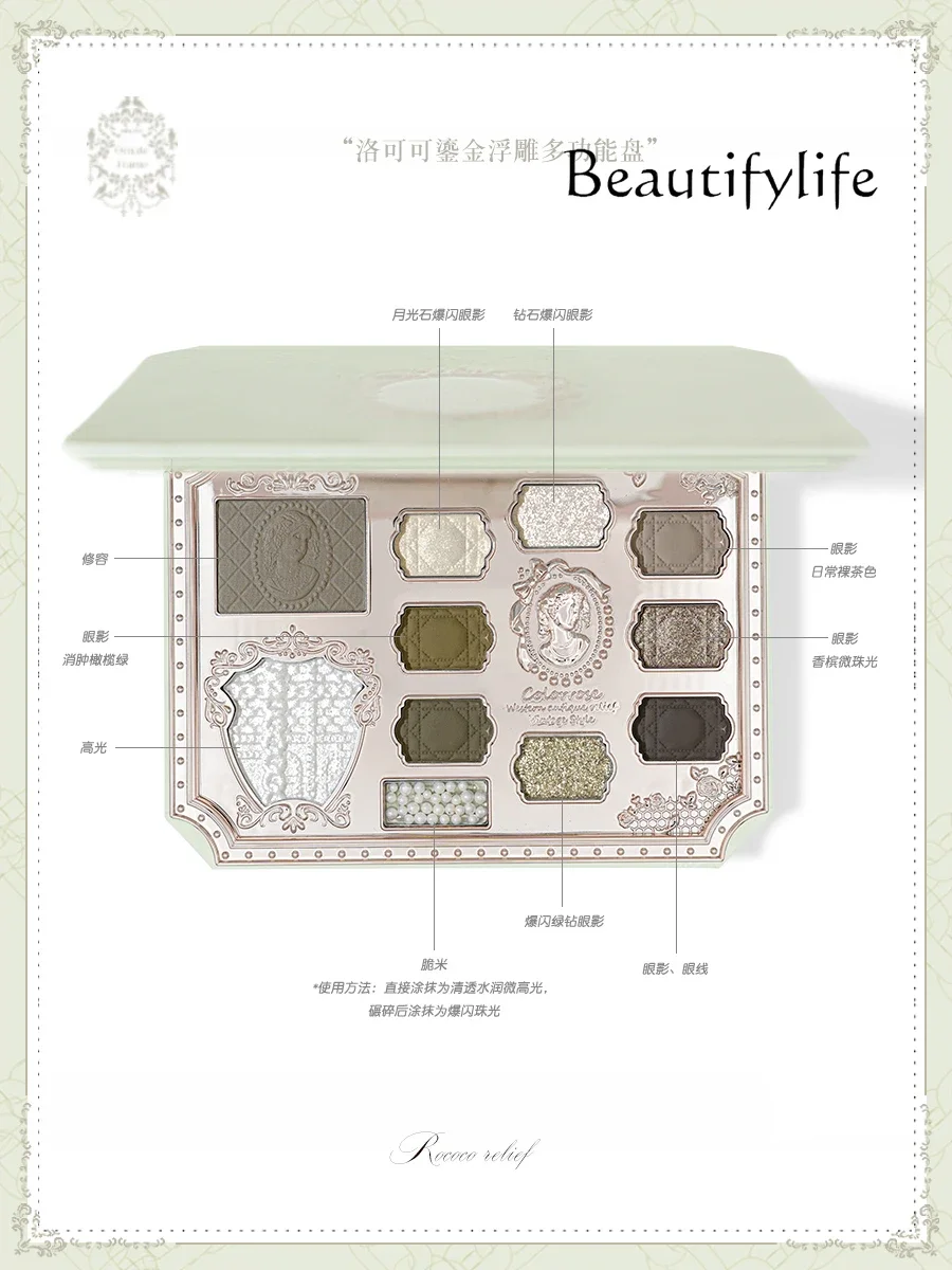 Простые Зеленые тени для век изысканные атмосферные Румяна хайлайтера