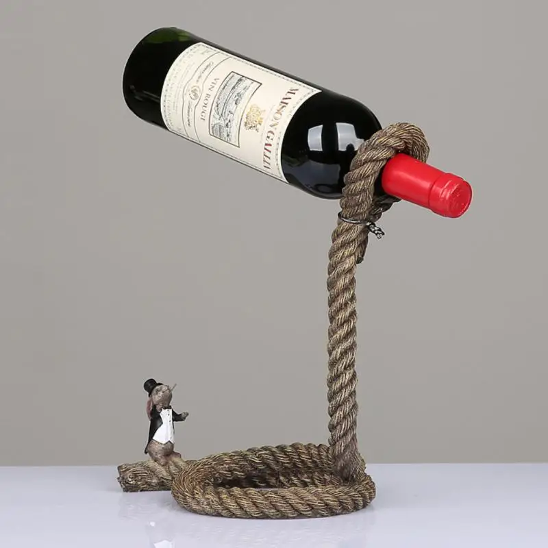 

Suspension Rope Red European Resin Wine Rack Decoration Wine Cabinet Decoration Home Bar Wine Shelf Accessories