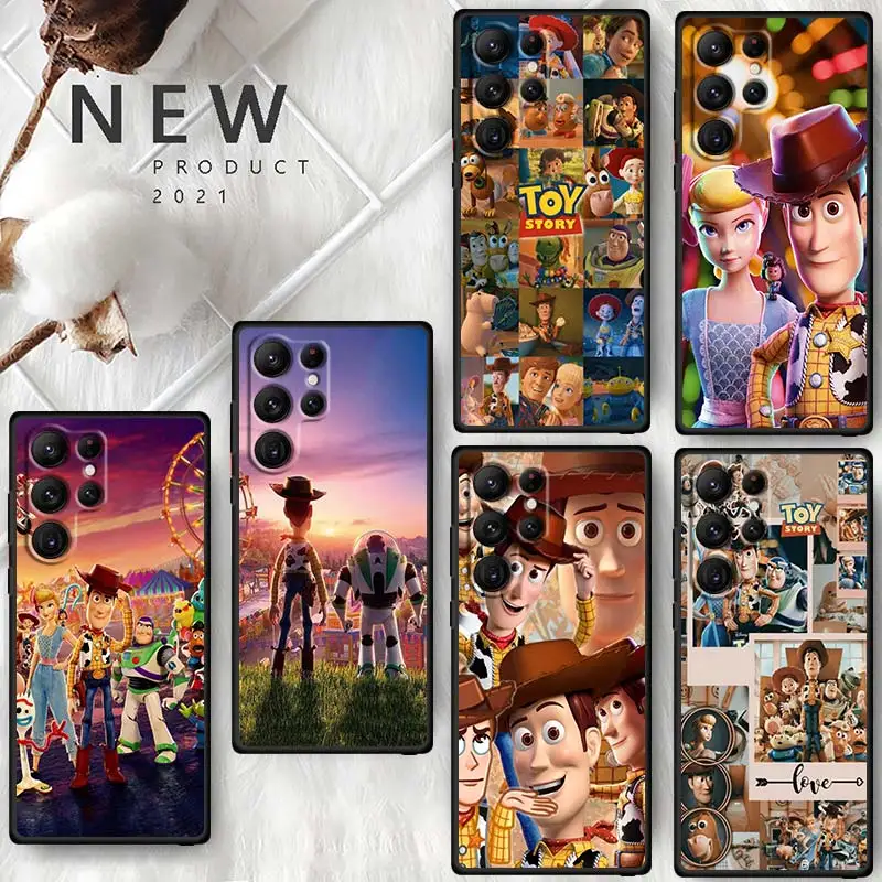 

Disney Toy Story Cartoon Phone Case For Samsung Galaxy S23 S22 S21 S20 FE S10 S10E S9 S8 Plus Ultra Pro Lite 5G Black Cover