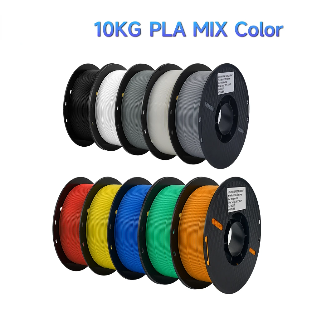 

3D Printer Plastic 1KG/Roll 1.75MM 100% Filaments Specify Color 10KG PLA Filament for Line Up Neatly FDM Printing Materials