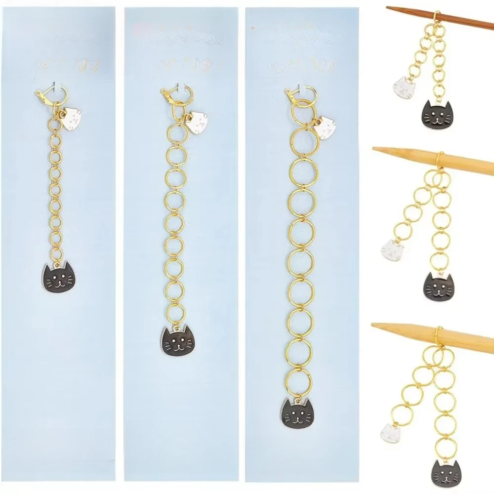 3 шт. размера цепочки для вязания крючков с подвесками в виде кота счетчика рядов