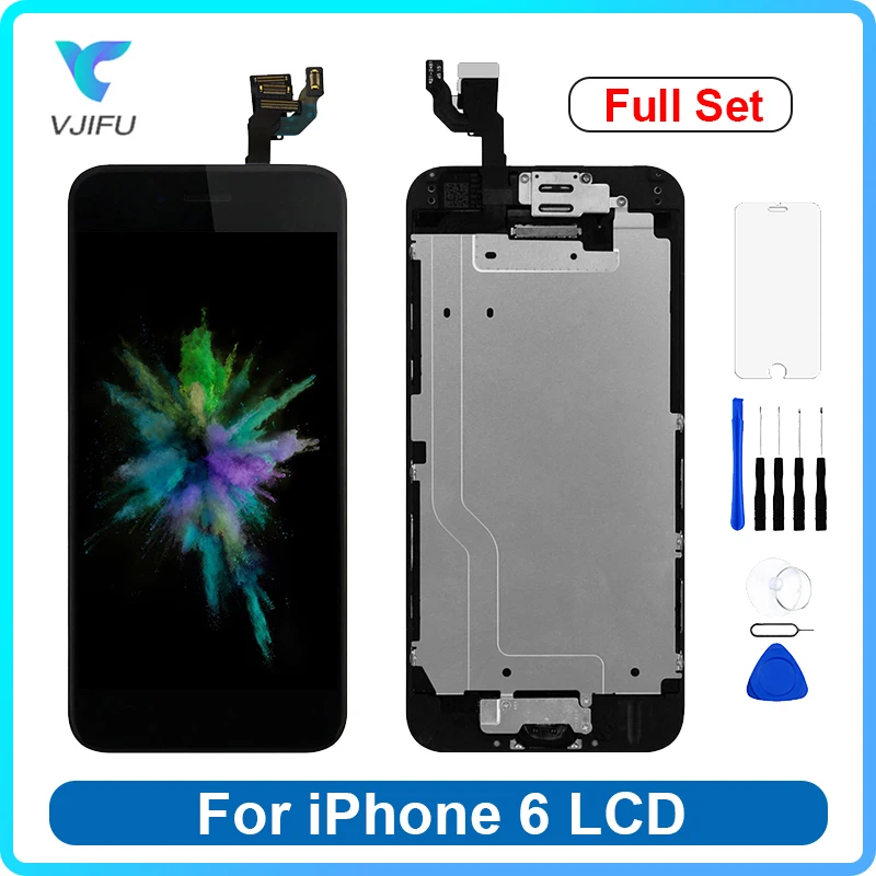 

AAA+++ Display For iPhone 6 Screen Full Set LCD Complete Touch Digitizer Assembly Replacement With Home Button Front Camera