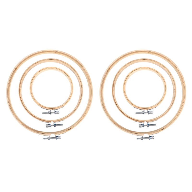

9 Pieces Embroidery Hoops Bamboo Circle Cross Stitch Hoop Ring Set For Art Craft Handy Sewing, 3 Sizes