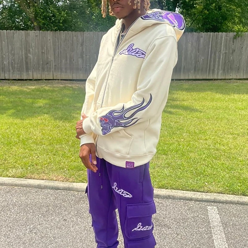 

Новинка, уличная одежда, мужские толстовки в стиле хип-хоп, осень 2022, модная толстовка с капюшоном с узором и вышивкой, свитшот для мужчин, по...