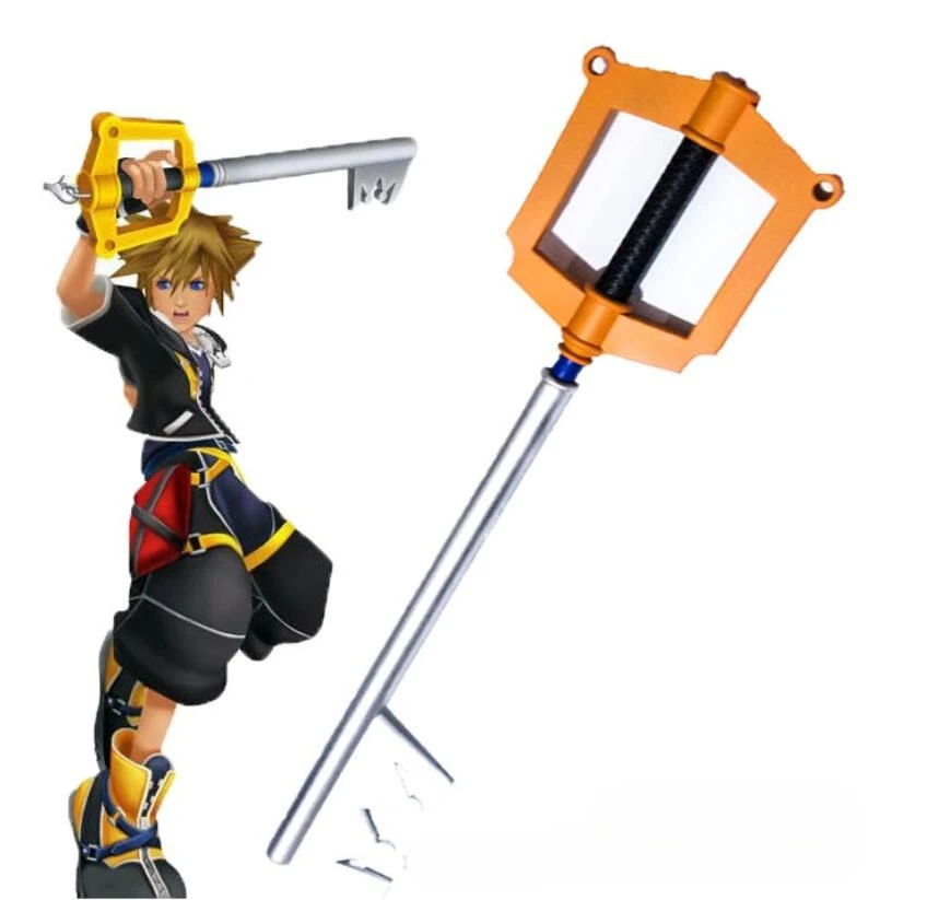 Фото 88-сантиметровый золотой ключ Kingdom Hearts: Клинок Соры, реквизит для игровых аксессуаров, игрушка для косплея, декоративный меч для дома №2