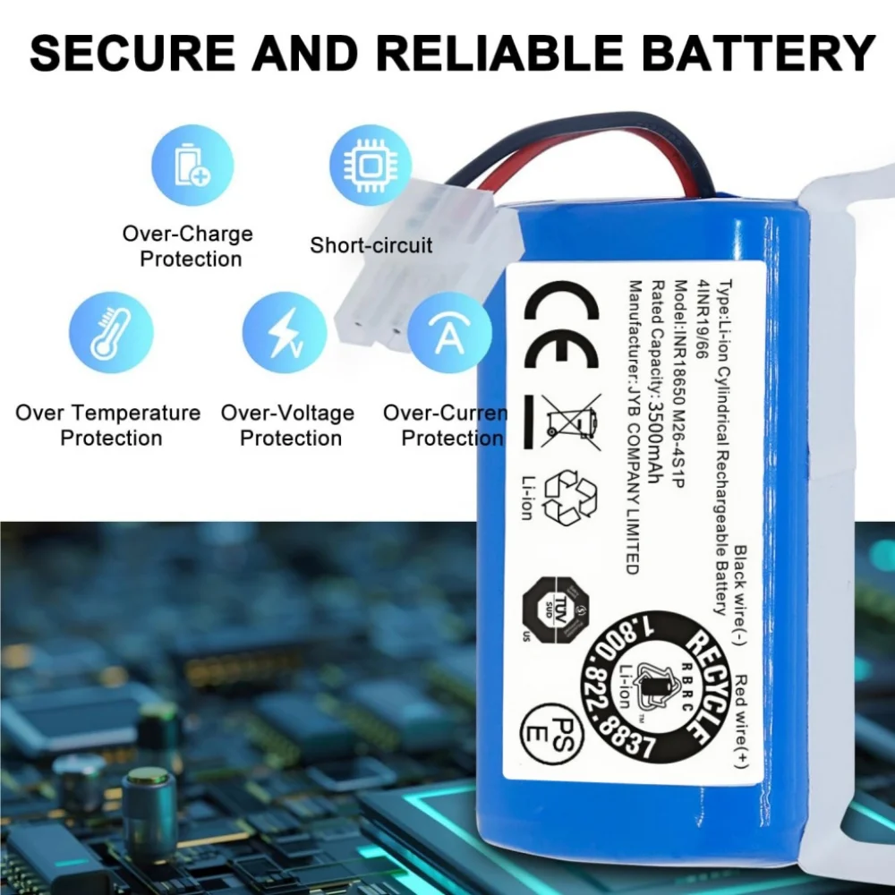 Фото НОВЫЙ Аккумулятор 14.8V 3500mAh INR18650 M26-4S1P для роботов-пылесосов ILIFE A4 A4s A6 A7 A8 A9 V7 V7S. №4