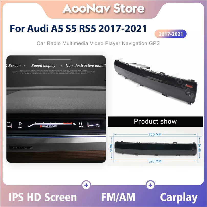 

For Audi A5 S5 RS5 2017-2021 Copilot LCD Instrument Android Co Driver Multimedia Player Passenger Side virtual Dashboard