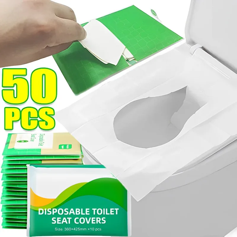 

1/30/50PCS Portable Disposable Toilet Seat Covers Type Travel Camping Hotel Bathroom Accessories Paper Waterproof Soluble Water