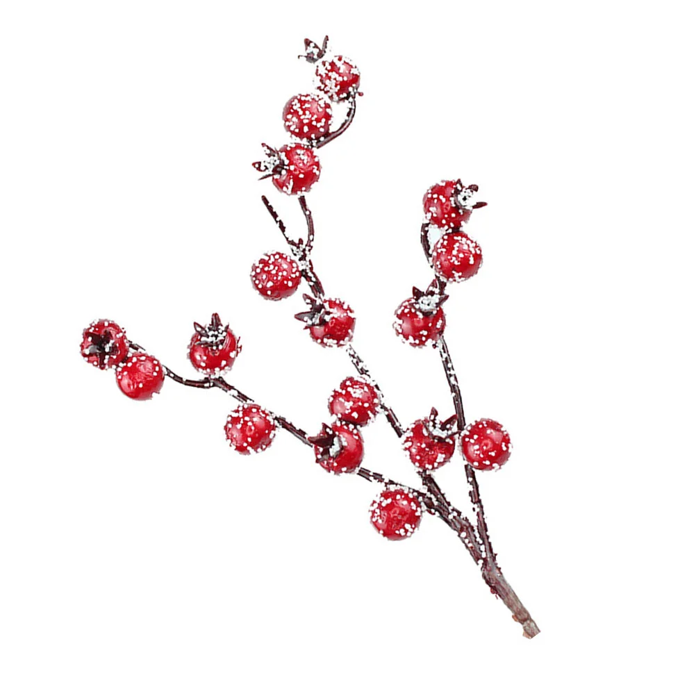 

Berry Christmas Artificial Red Berries Stems Holly Branches Picks Treefake Decor Stem Flower Frosted Branch Flowerssnowy