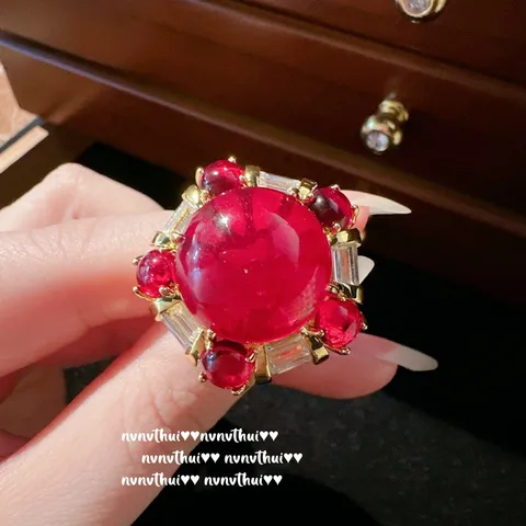 Женское кольцо ANGLANG с изумрудом и цирконом