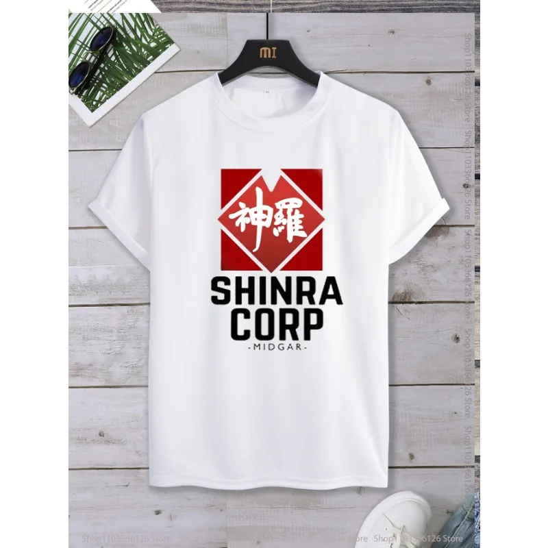 Футболка Shinra Company мужская с принтом Классическая Повседневная тенниска коротким