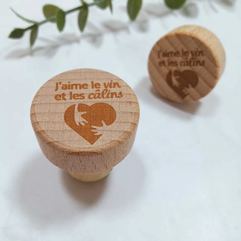 Пользовательская Свадебная винная пробка деревянные пробки для бутылок резная