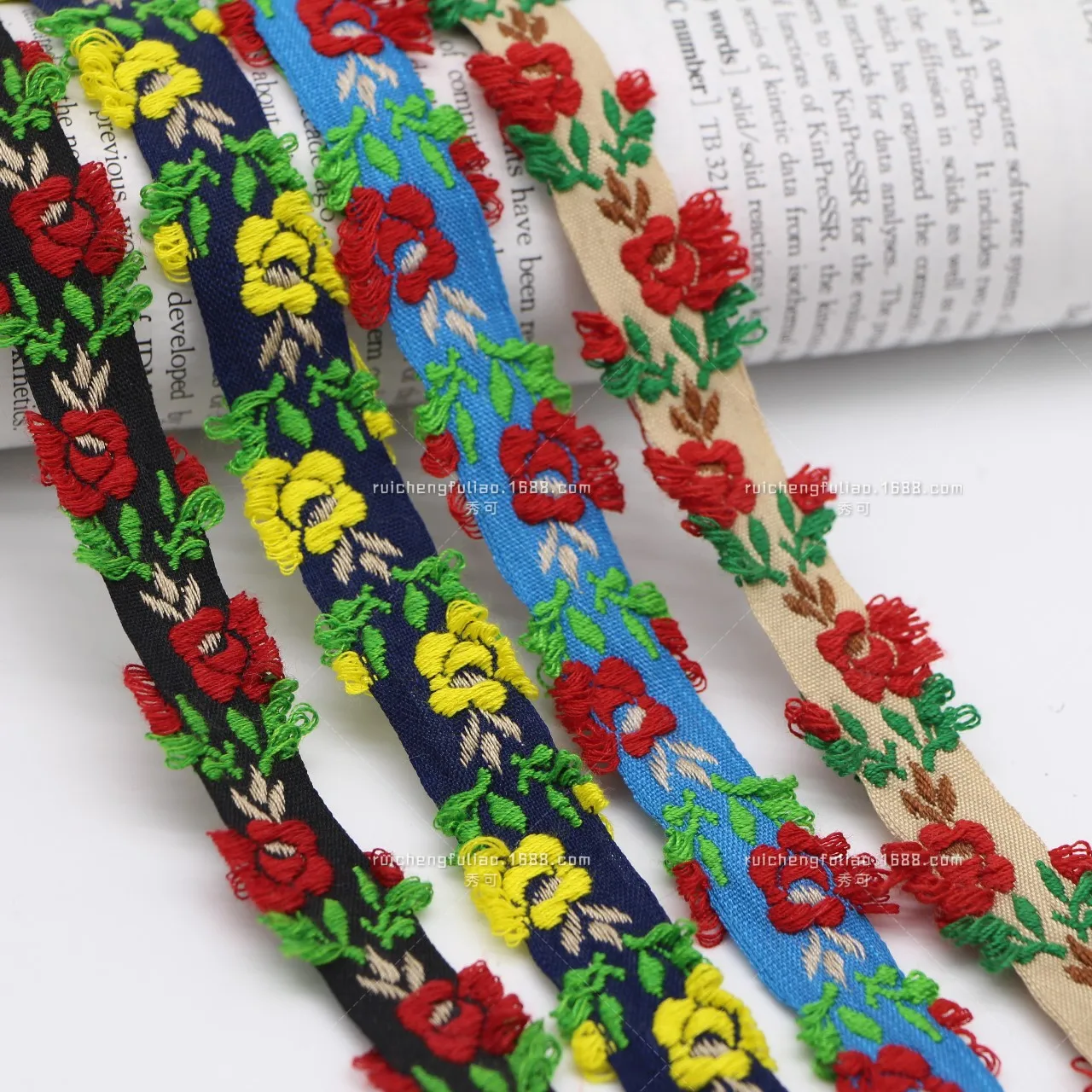 

20 yards/roll ethnic style embroidery lace jacquard webbing handmade diy tablecloth garment accessories