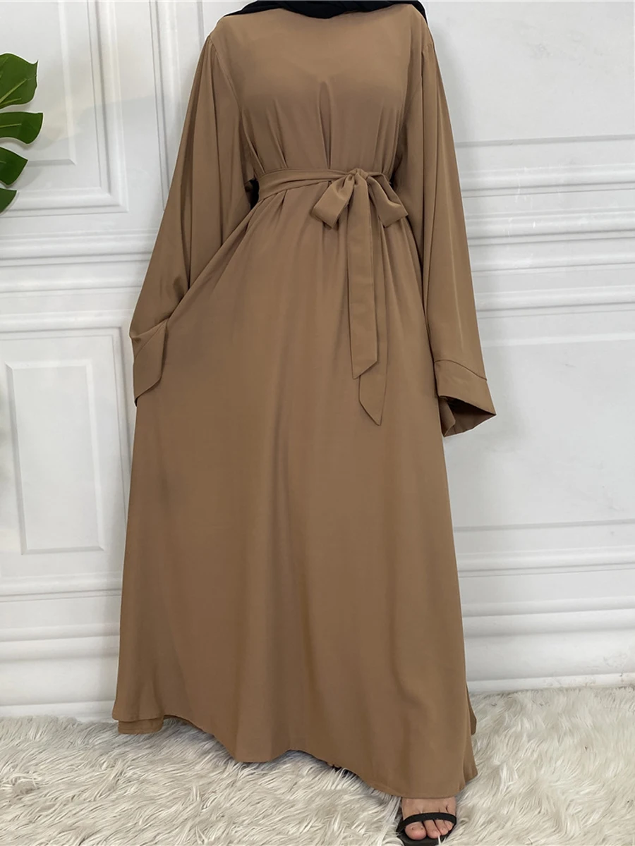 Мусульманское платье Nida Abaya для женщин, однотонный цвет, Дубай, Саудовская Аравия, Турецкая скромная одежда, мусульманская одежда Рамадан, И...