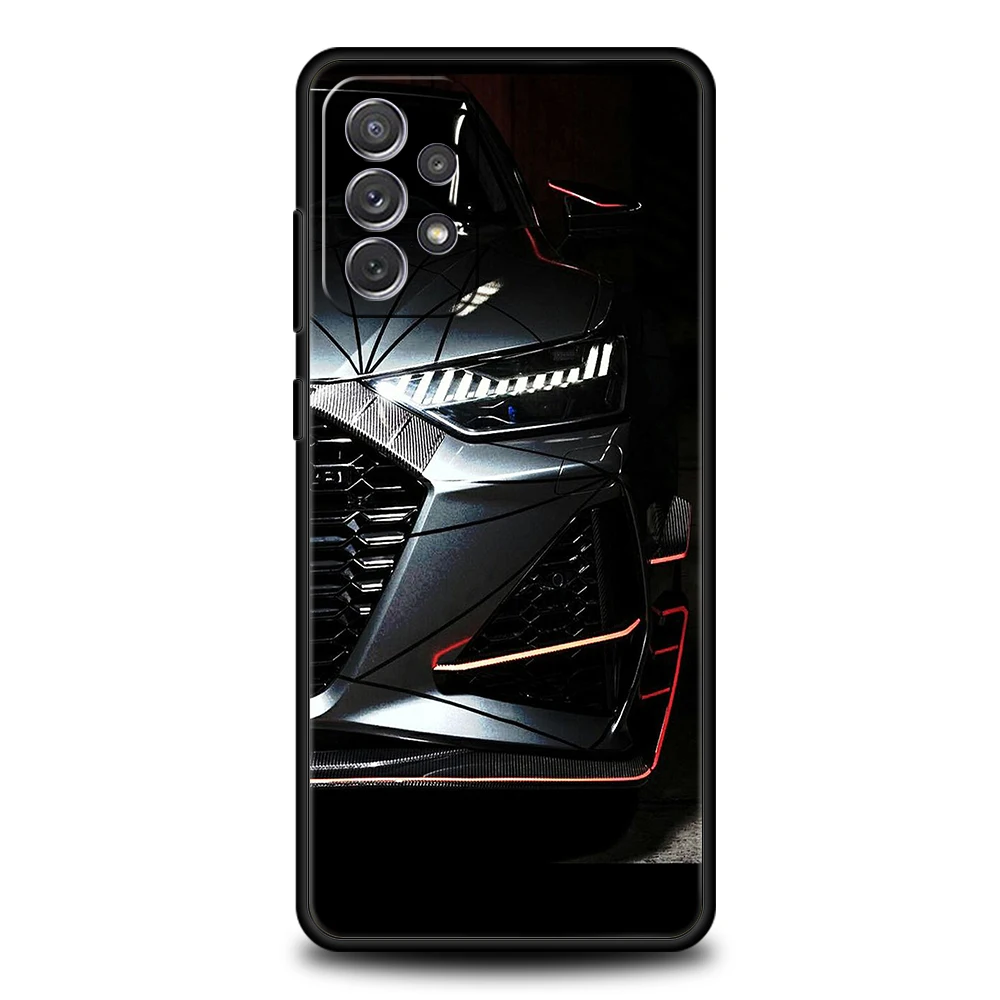 Blue White Black CAR Silicone Case For Samsung Galaxy A32 A52 A13 A22 A72 A51 A71 A41 A11 A31 A21S 5G Luxury Phone Cover Shell