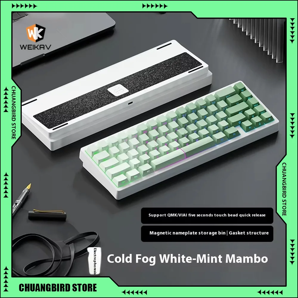 Weikav Lucky65 V2 механическая игровая клавиатура из алюминиевого сплава Rgb таможенная