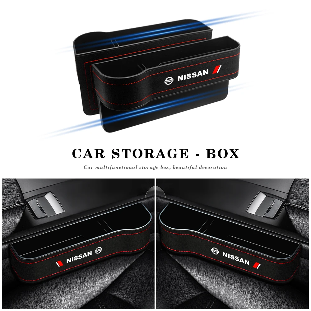 

Car Seat Crevice Storage Box Gap Slit Pocket Catcher Organizer Universal For Nissan Qashqai J11 J10 Juke X Trail T32 Tiida Teana