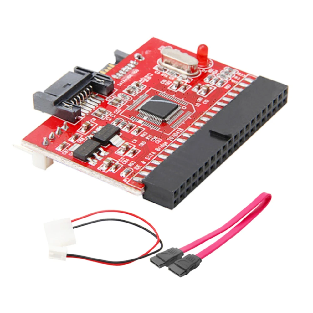 

Red IDE To SATA Converter SATA To IDE Adapter Bidirectional Conversion Card Computer Hard Disk Motherboard Conversion Card