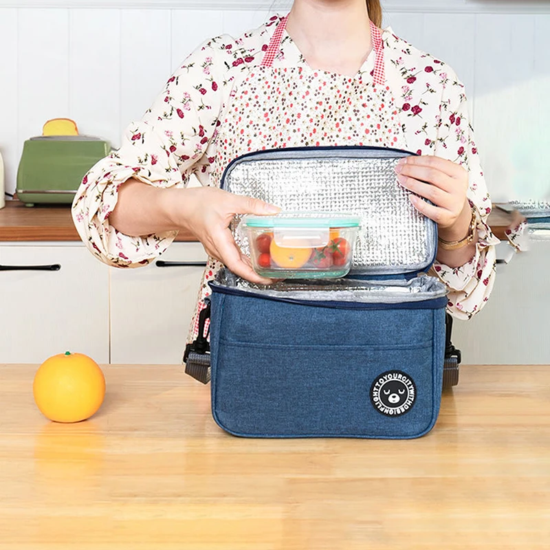 

Men Cooler Kids Insulated Bag Bag Camping Thermal Lunch Travel Strap Women With Box Food Portable Insulated Picnic Cold Case
