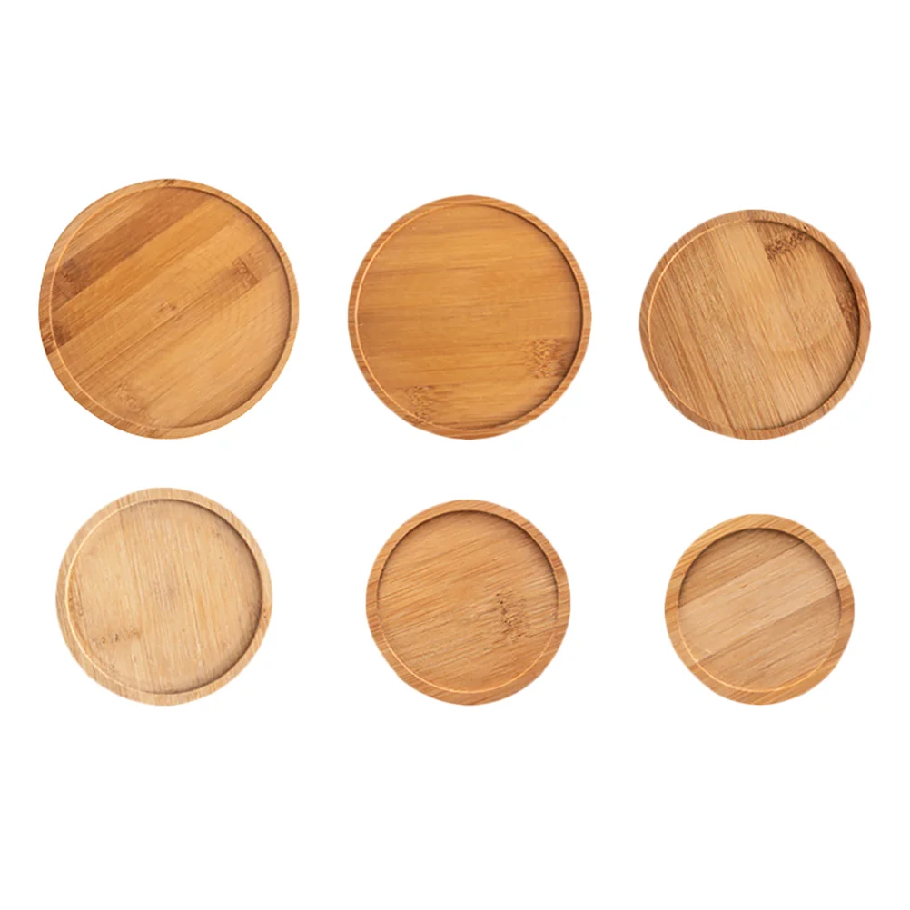 

6pcs Pot Saucer Saucer Pot Saucers Tray Round Pot Tray Wood Saucer