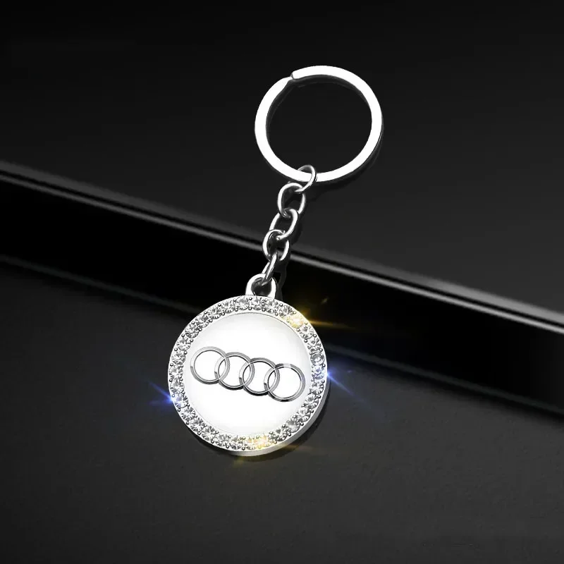 

Бриллиантовый брелок для ключей, подвеска с логотипом автомобиля, брелок для ключей для Audi A5 A6L A3L B5 B4 B8 B7 B6 S6 S5 S8L S7 Q5L Q7 Q8 RS6 RS4 Quattro