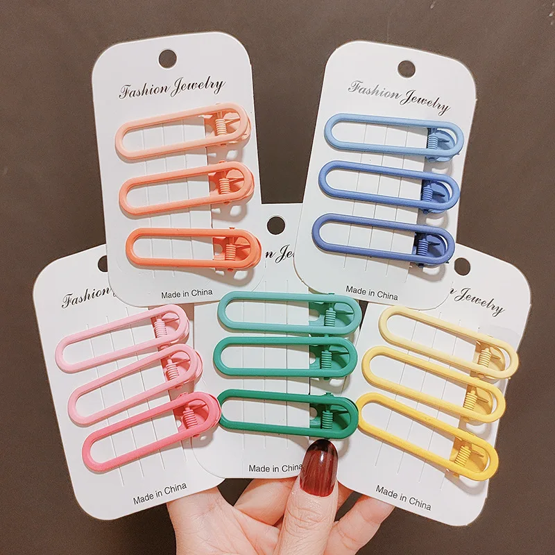 

Wholesale 100pcs Candy Color Hairpin Women's Side Clip Duckbill Clip One-word Clip bb Clip Hairpin Hair Clip Headdress