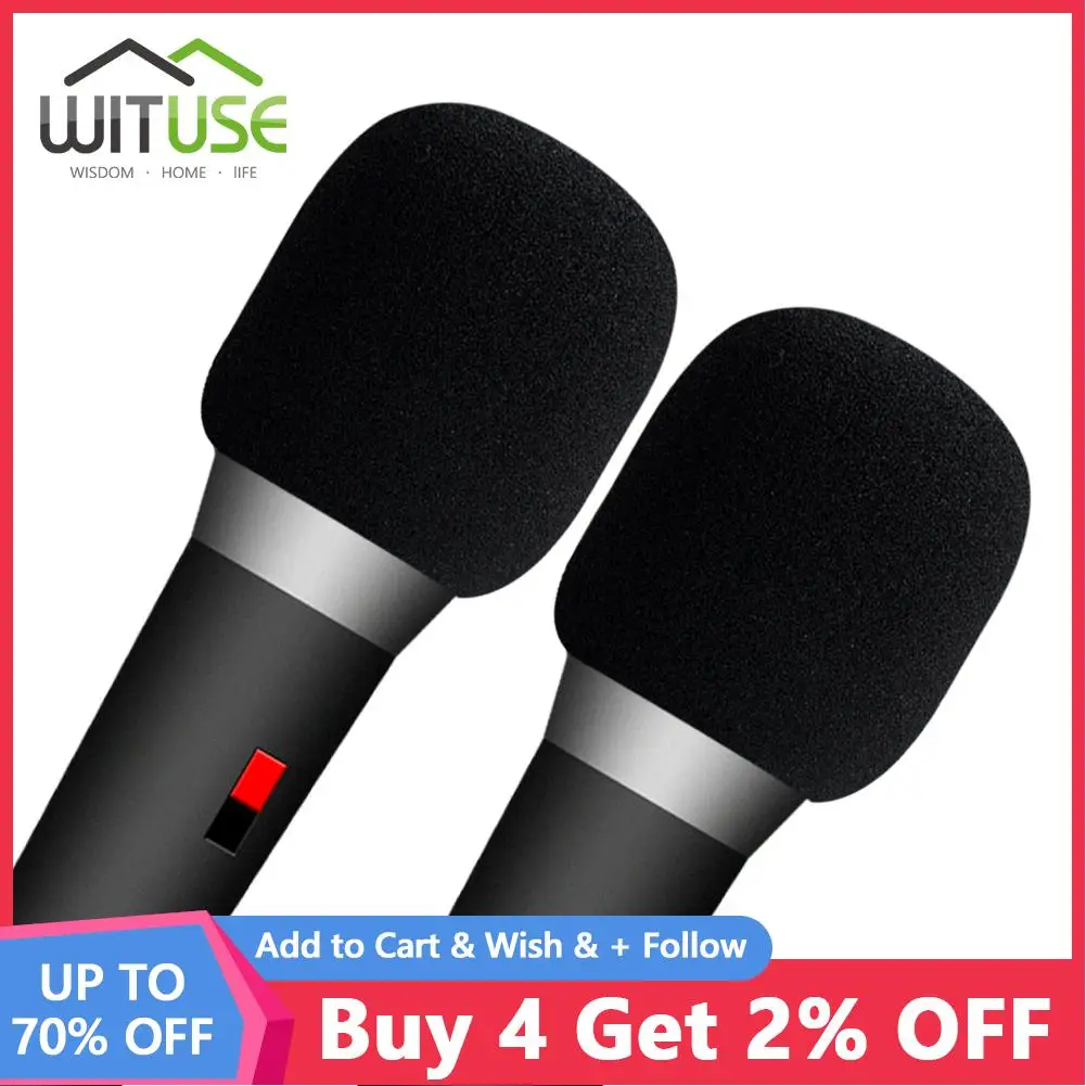 

2Pcs Black Universal Thickened Washable and Breathable Microphone Accessories Foam Cover Handheld Microphone Cover